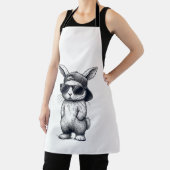 Bunny Face with Sunglasses Cap Easter Day for Boys エプロン (インサイチュ)