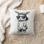 Bunny Face with Sunglasses Cap Easter Day for Boys クッション (ブランケット)
