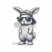 Bunny Face with Sunglasses Cap Easter Day for Boys シール (正面)