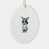 Bunny Face with Sunglasses Cap Easter Day for Boys セラミックオーナメント (右)