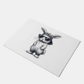 Bunny Face with Sunglasses Cap Easter Day for Boys ドアマット (アングル)