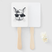 Bunny Face with Sunglasses Cap Easter Day for Boys ハンドファン (正面&裏面)