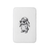 Bunny Face With Sunglasses Cap Easter Day for Boys バスマット (正面縦)