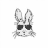 Bunny Face With Sunglasses Easter Day for Boys Men シール (正面)