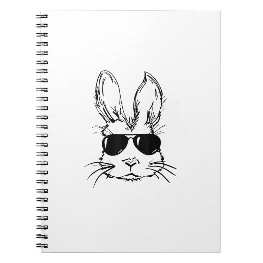 Bunny Face With Sunglasses Easter Day for Boys Men ノートブック (正面)