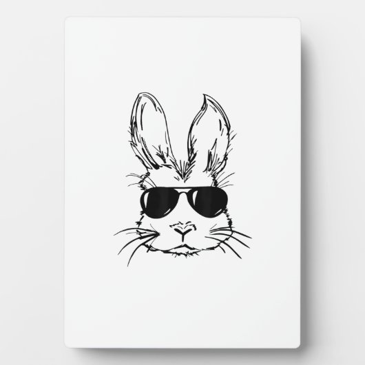 Bunny Face With Sunglasses Easter Day for Boys Men フォトプラーク (正面)