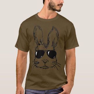 Bunny Face With Sunglasses For Boys Men Kids Easte Tシャツ