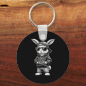 Bunny Face With Sungles Funny Easter Day For Boys  キーホルダー (正面)