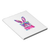 Bunny Face with Tie Dye Glasses Happy Easter Day M ノートパッド (アングル)