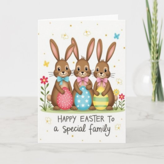 Bunny Family Celebration Card カード (正面)