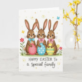 Bunny Family Celebration Card カード (黄色い花)