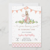 Bunny First Birthday Invitation 招待状 (正面)