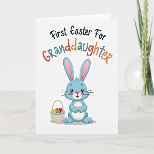 Bunny First Easter Granddaughter Card カード (正面)
