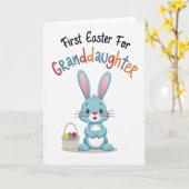 Bunny First Easter Granddaughter Card カード (黄色い花)