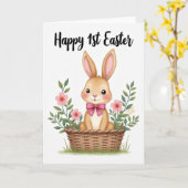 Bunny First Easter Greeting Card カード (黄色い花)