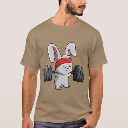Bunny Fitness Gym Workout family Tシャツ (正面)