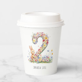Bunny Floral 2nd Birthday 紙コップ