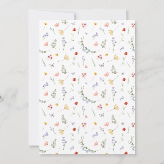 Bunny Floral First Birthday Invitation 招待状 (裏面)