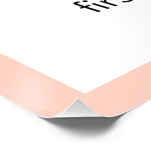 Bunny Floral First Birthday Welcome Sign ポスター (コーナー)