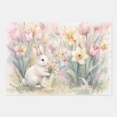 Bunny Florals for Spring-Easter  ラッピングペーパーシート (正面)