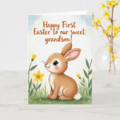 Bunny Flower Easter Card カード (黄色い花)