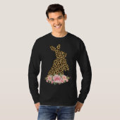 Bunny Flowers Leopard Print Girls Women Happy East Tシャツ (正面フル)