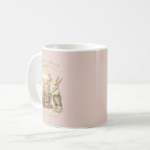 Bunny Flowers Vintage Bunny Art コーヒーマグカップ (正面左)