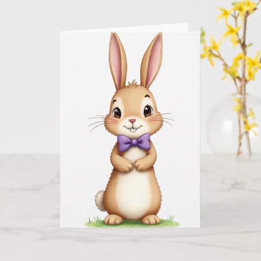 Bunny Friend Greeting Card カード (黄色い花)