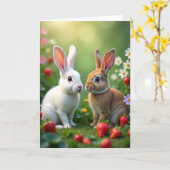 Bunny Friends Cute Encounter Card カード (黄色い花)