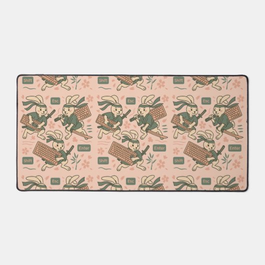 Bunny Gamer Keyboard Samurai デスクマット (正面)