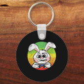 Bunny Gaming Easter Egg Hunting Video-game Control キーホルダー (正面)