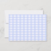 Bunny Gingham Blue Baby Shower Thank You Card カード (裏面)
