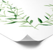 Bunny Girl Floral Pink Bow Baby Shower Welcome ポスター (角)