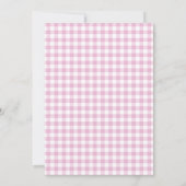 Bunny Girl Moon Star Pink Gingham Baby Shower  招待状 (裏面)