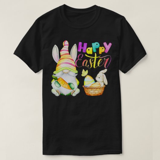 Bunny Gnome Rabbit Eggs Hunting Happy Easter Day F Tシャツ (デザイン正面)