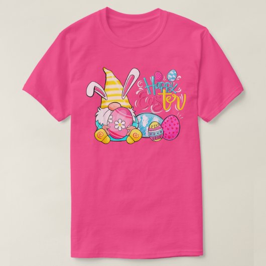 Bunny Gnome Rabbit Eggs Hunting Happy Easter Day F Tシャツ (デザイン正面)