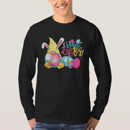 Bunny Gnome Rabbit Eggs Hunting Happy Easter Day   Tシャツ (正面)