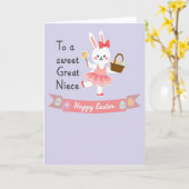 Bunny Happy Easter Season Card カード (黄色い花)