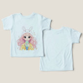Bunny Hat Cartoon Toddler t-shirt (デザイン正面&裏面)