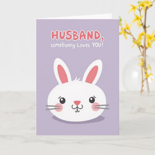 Bunny Heartfelt Message Card カード (黄色い花)