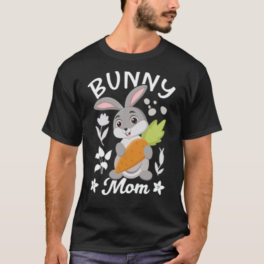 Bunny Holding Carrot Bunny Costume Tシャツ (正面)