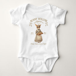 Bunny Hollow Bakery Vintage Easter Rabbit Baker ベビーボディスーツ
