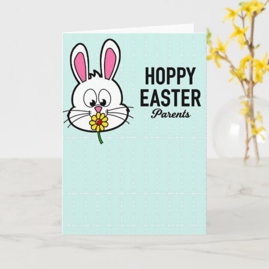 Bunny Hoppy Easter Parents Card カード (黄色い花)