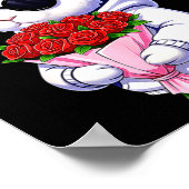 Bunny Hugging Valentine Flower Bunny  ポスター (角)