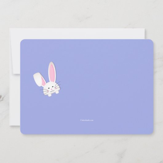 Bunny in a Pocket Photo Birth Announcement 案内状 (裏面)