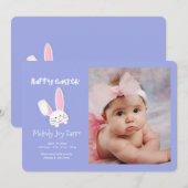Bunny in a Pocket Photo Birth Announcement 案内状 (正面/裏面)