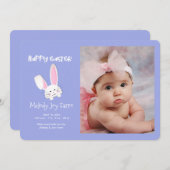 Bunny in a Pocket Photo Birth Announcement 案内状 (正面/裏面)