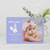 Bunny in a Pocket Photo Birth Announcement 案内状 (スタンド正面)