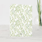 Bunny in Chest Green Leaves Floral Birthday カード (裏面)