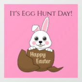 Bunny in Chocolate Eggハッピーイースター |カスタマイズ ウィンドウサイン (シート)